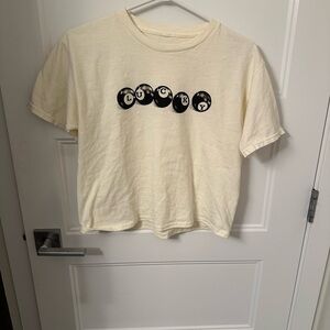 Cream Graphic “Lucky” 8ball T-Shirt